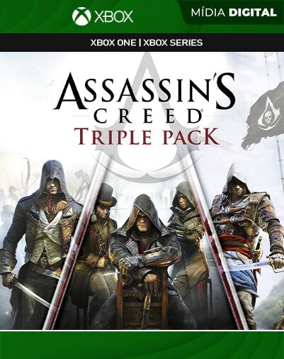 Assassins Creed: Triple Pack Black Flag, Unity, Syndicate – Xbox One / XS – Mídia Digital